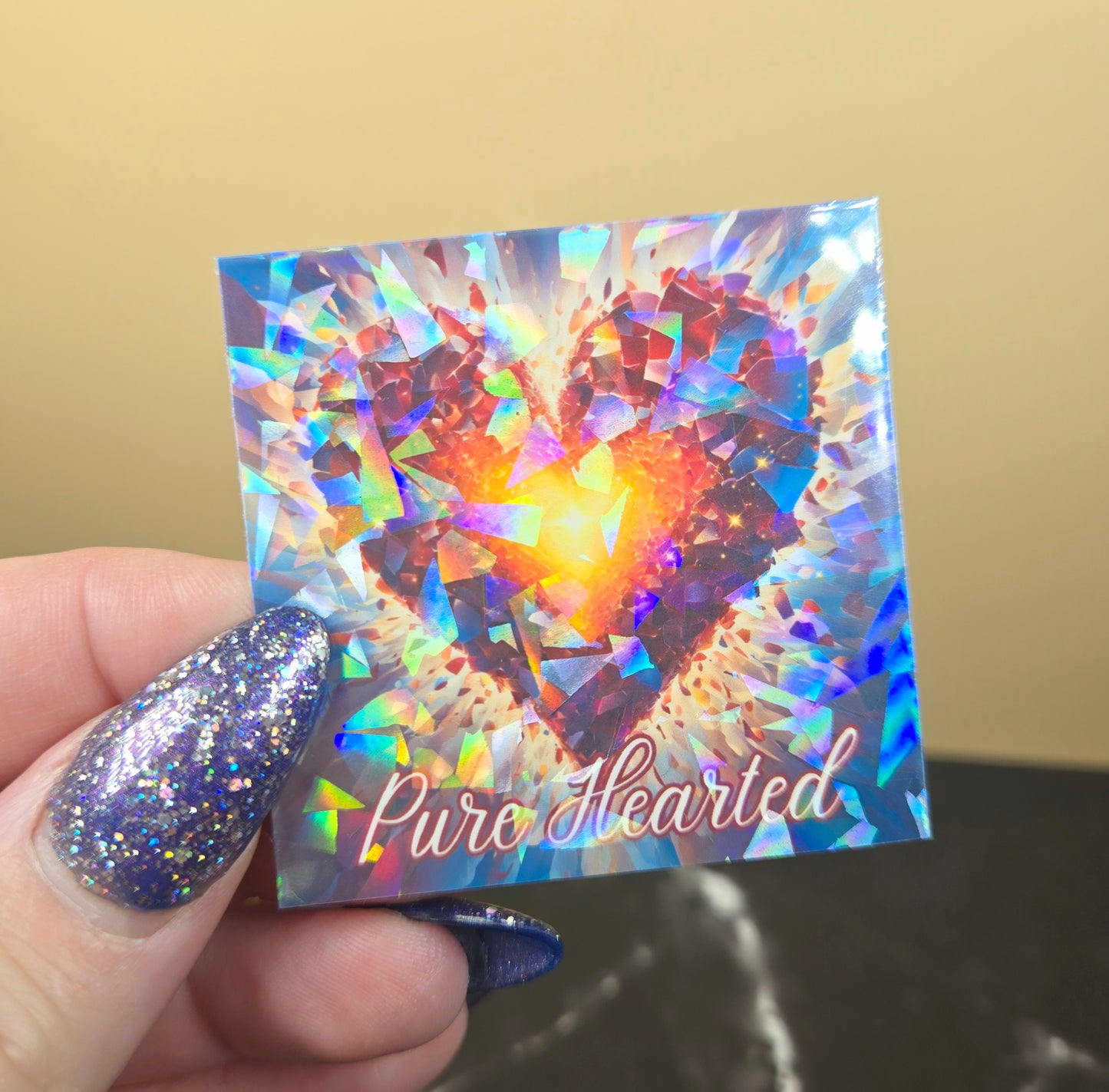 Pure Hearted Sticker ๐ Holographic