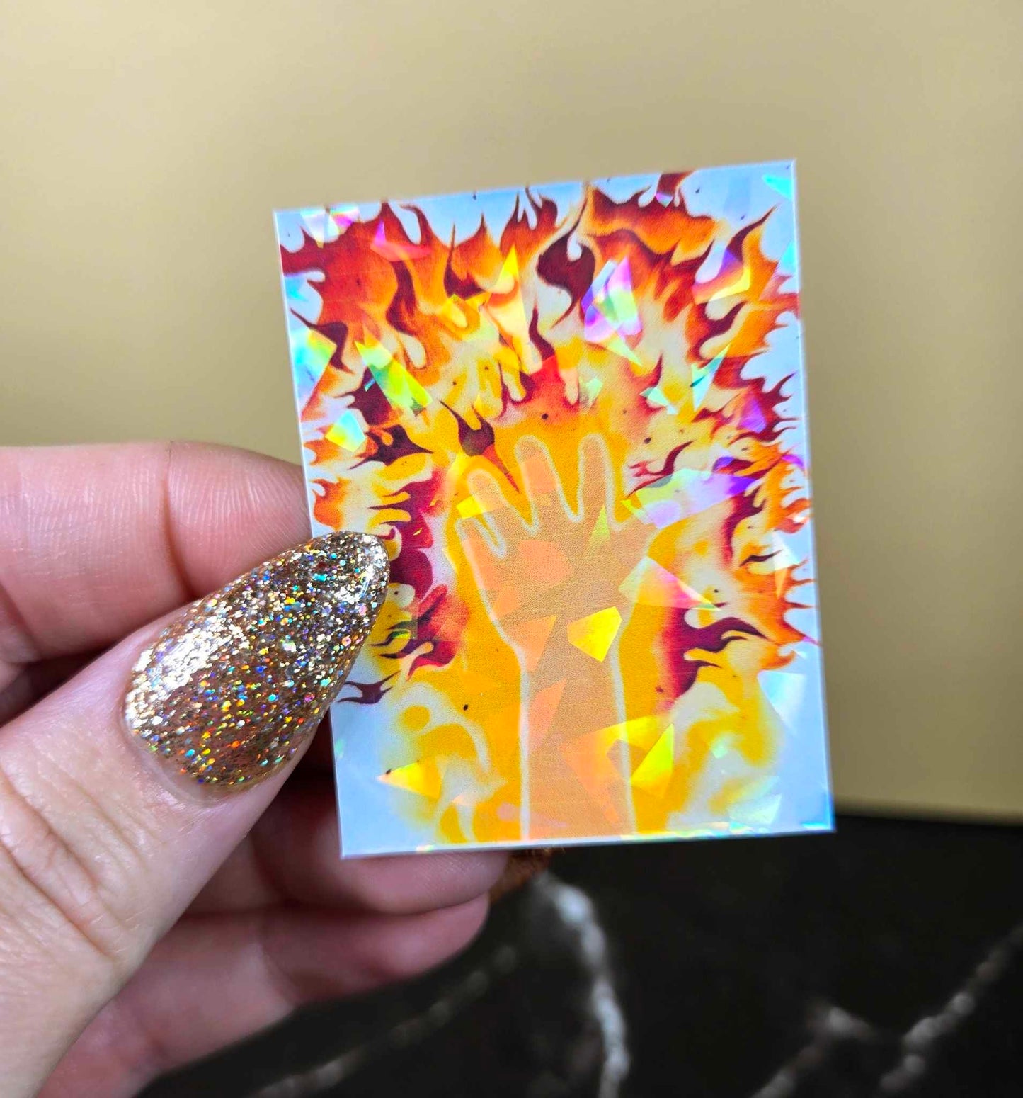 Fire Hands Sticker 🔥 Holographic