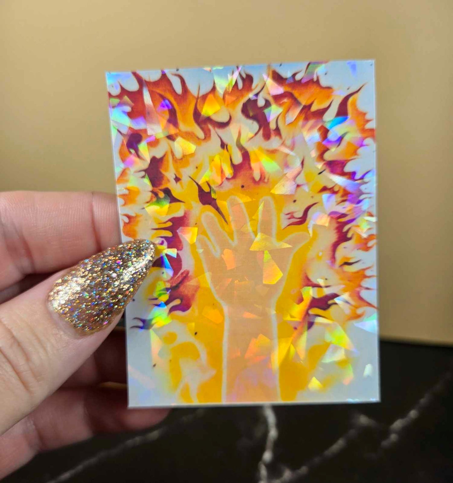 Fire Hands Sticker 🔥 Holographic