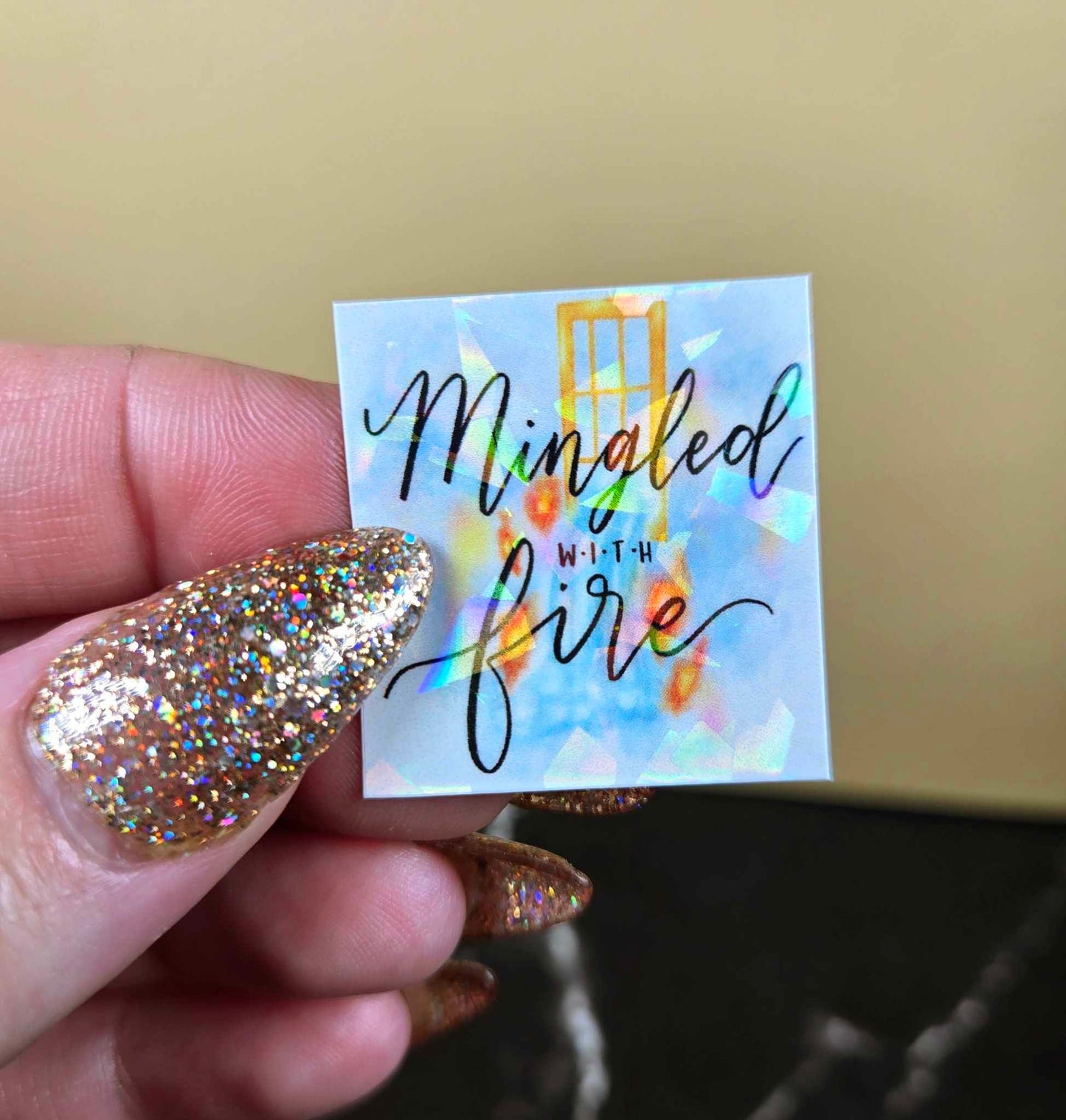 Mingled With Fire Sticker 🔥 Holographic
