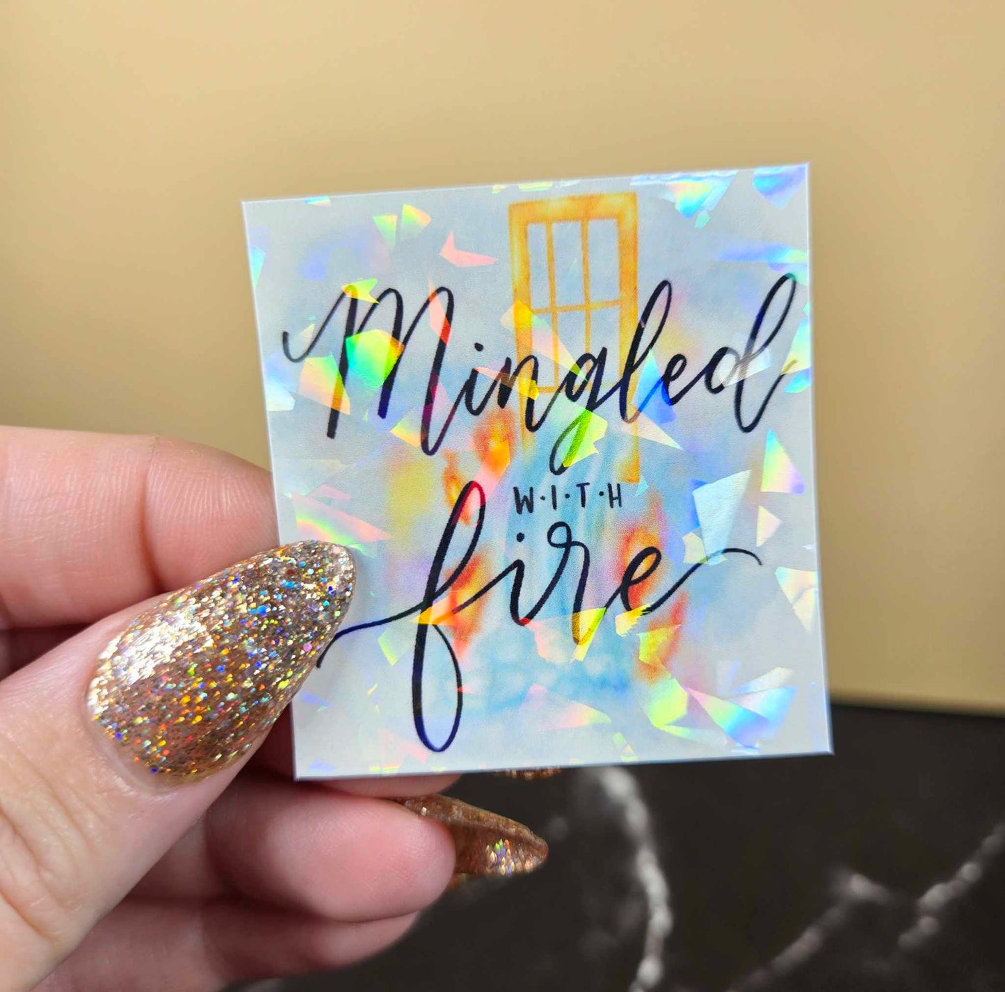 Mingled With Fire Sticker 🔥 Holographic