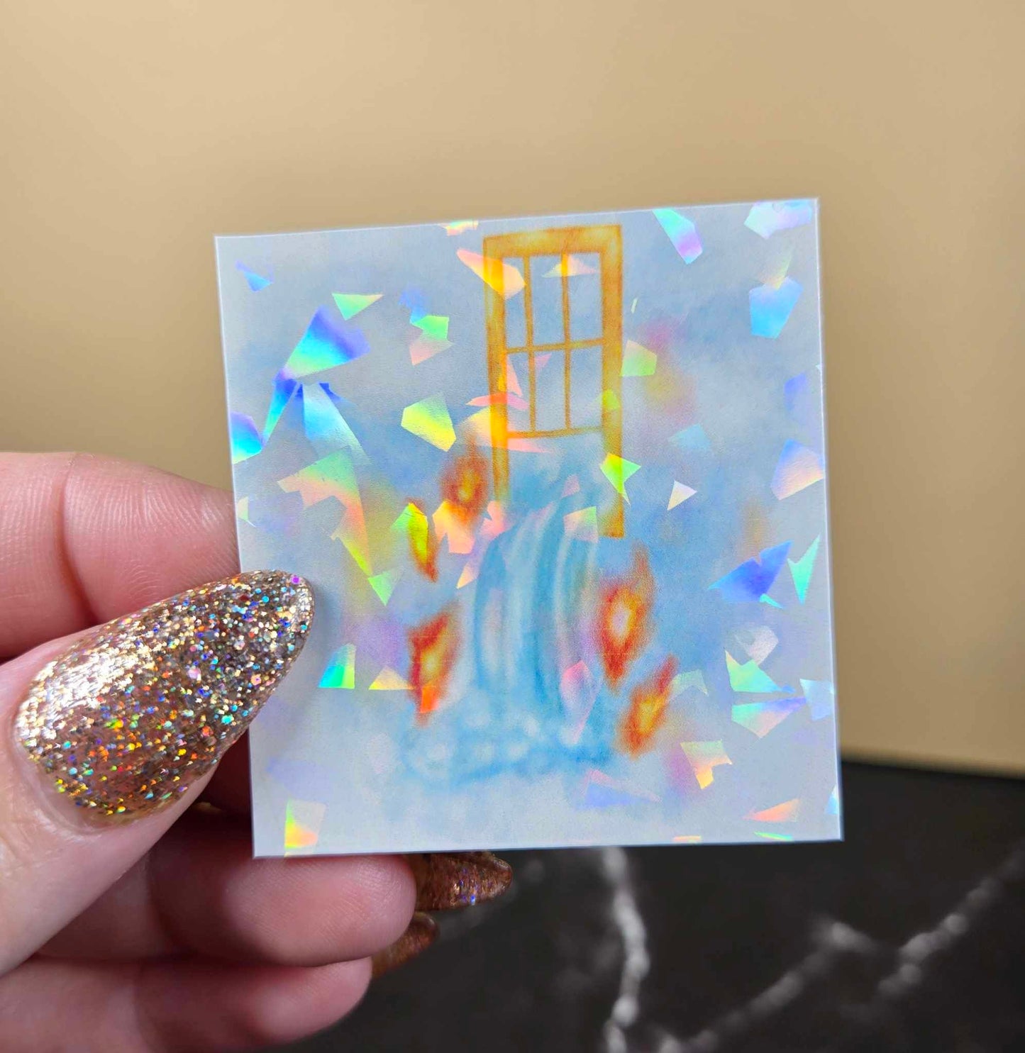 Mingled With Fire Sticker 🔥 Holographic (No writing)