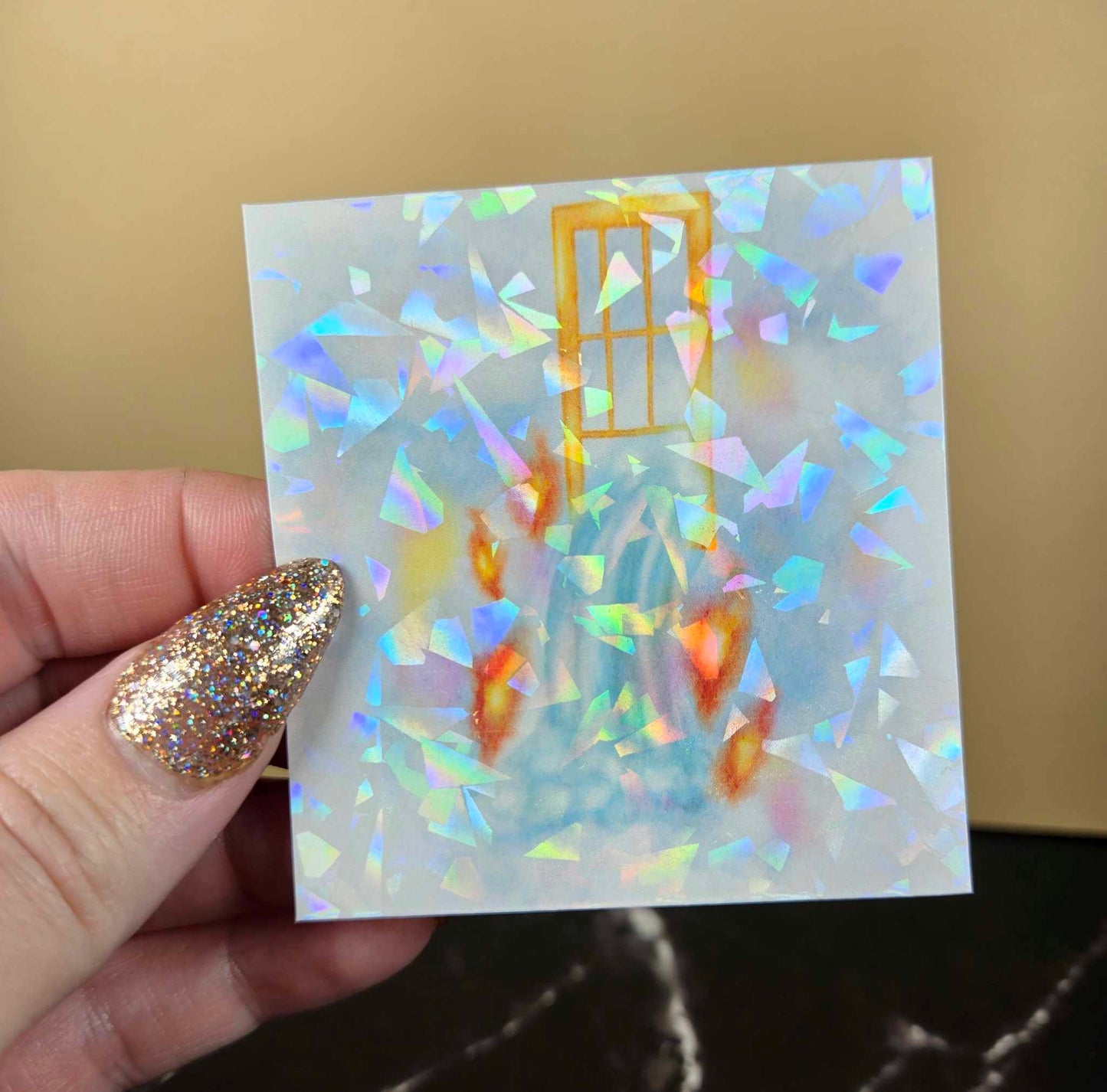 Mingled With Fire Sticker 🔥 Holographic (No writing)
