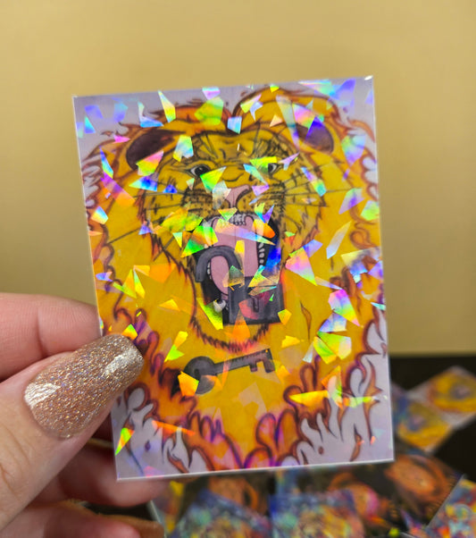 Holographic Piece of Fire- Fire Starter Sticker