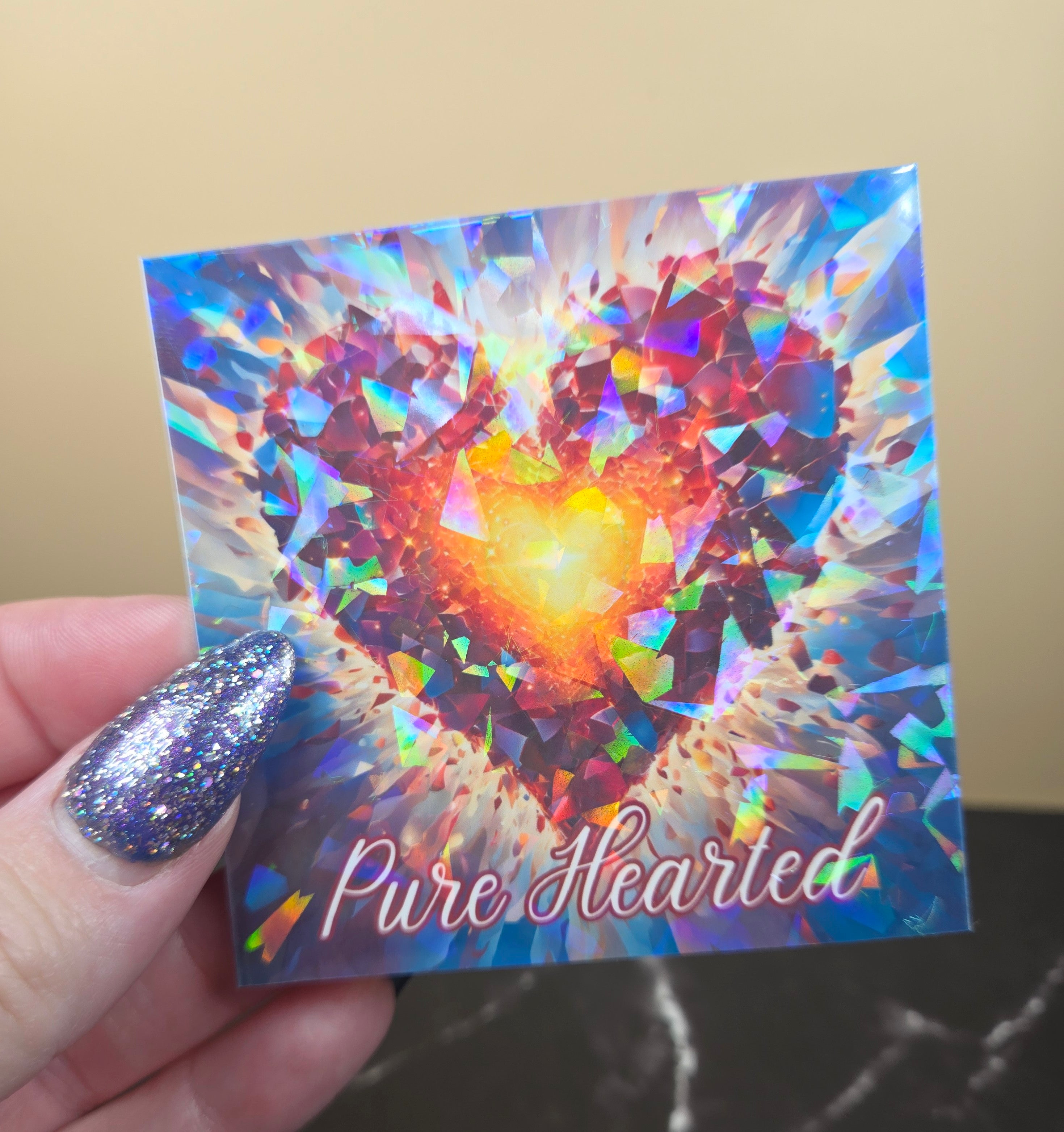 Hearted Imessage Sticker Pure Hearted Sticker 💖 Holographic – Lioness Unlocked 🔥🦁🔓